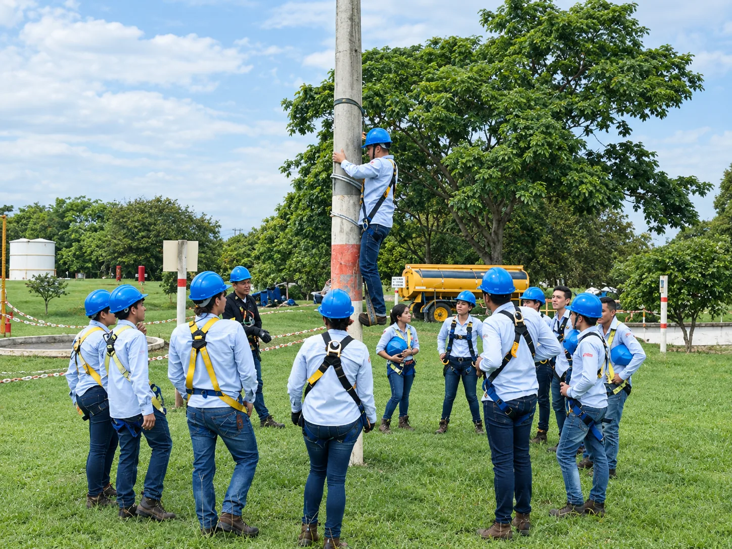 Práctica de electricidad con ascenso a poste